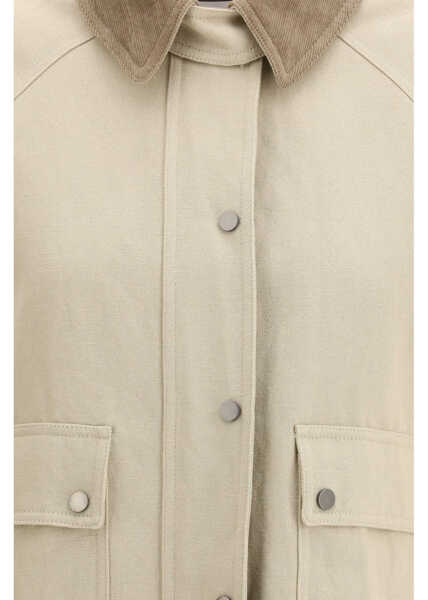 Jachete Brunello Cucinelli Cotton-linen canvas Jacket BEIGE Femei (BM 19701554) 3