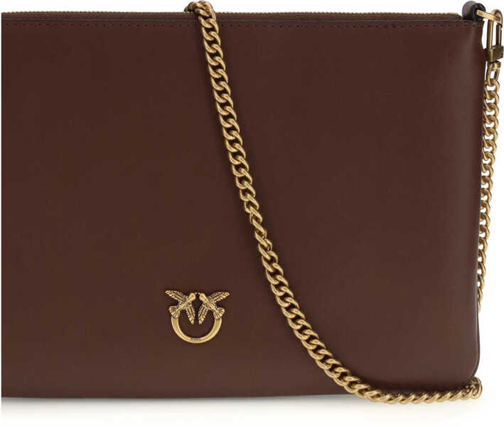 Genti de umar Pinko Leather Shoulder Bag BURGUNDY WINE-ANTIQUE GOLD Femei (BM 19701557) 4