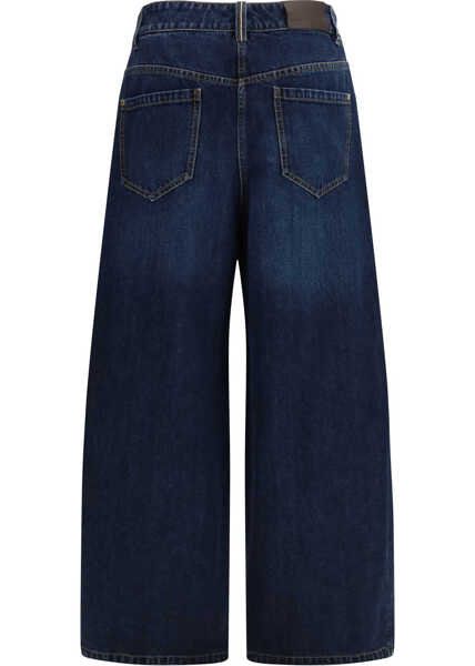 Blugi Brunello Cucinelli Barrel-leg Jeans ESSENTIAL DARK BLUE DENIM Femei (BM 19701569) 2