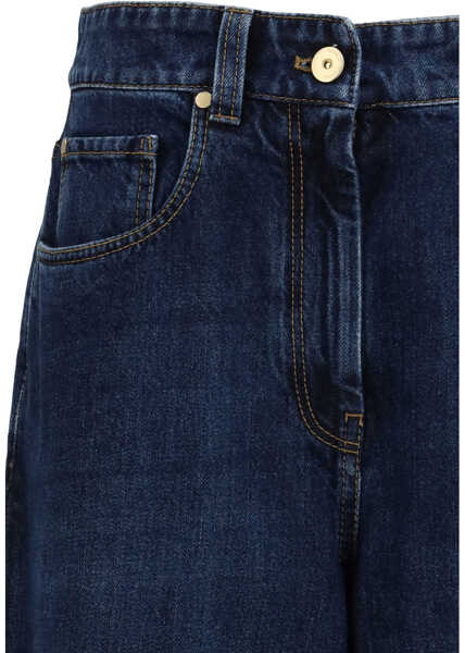 Blugi Brunello Cucinelli Barrel-leg Jeans ESSENTIAL DARK BLUE DENIM Femei (BM 19701569) 3