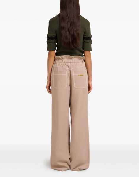 Pantaloni casual Marni Gabardine Trousers CEMENT Femei (BM 19701581) 4