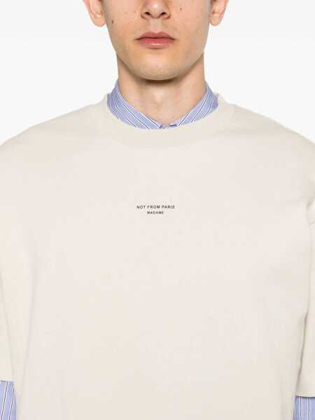 Tricouri DRLE DE MONSIEUR Slogan T-Shirt BEIGE Barbati (BM 19701686) 5