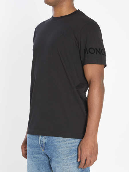 Tricouri Moncler Logo T-Shirt In Cotton BLACK Barbati (BM 19701779) 2