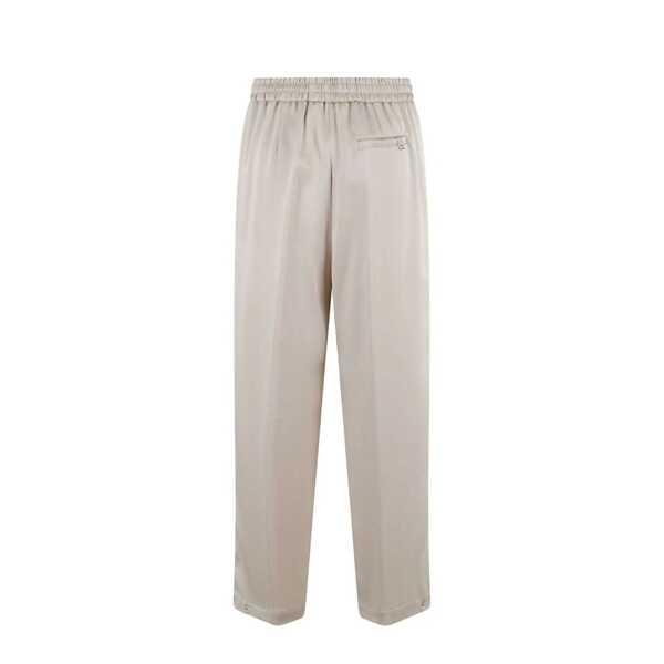 Pantaloni casual Herno Herno  pleated drawstring pants Beige Femei (BM 19701795) 2
