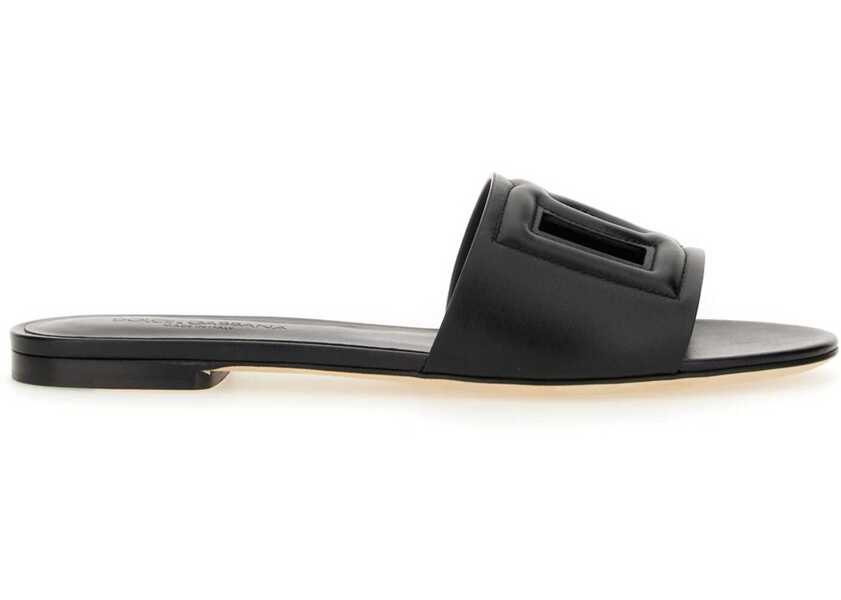 Balerini Dolce & Gabbana Sandalo Slide Con Logo BLACK Femei (BM 19701839) 2
