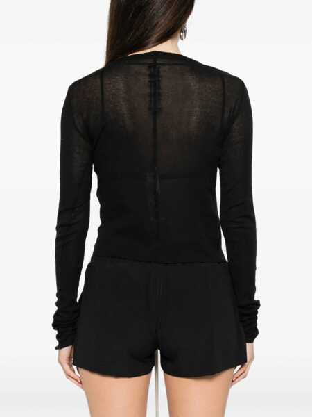 Tricouri Rick Owens Long-Sleeved T-Shirt BLACK Femei (BM 19701854) 4