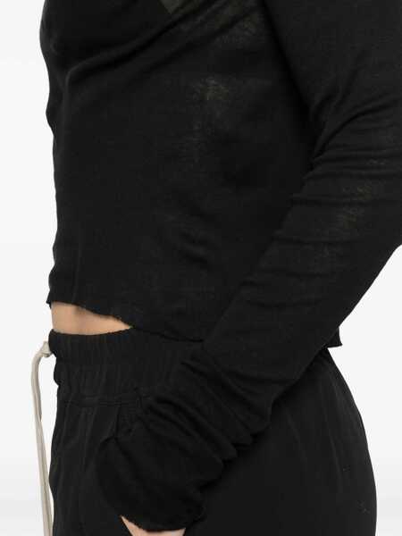 Tricouri Rick Owens Long-Sleeved T-Shirt BLACK Femei (BM 19701854) 5