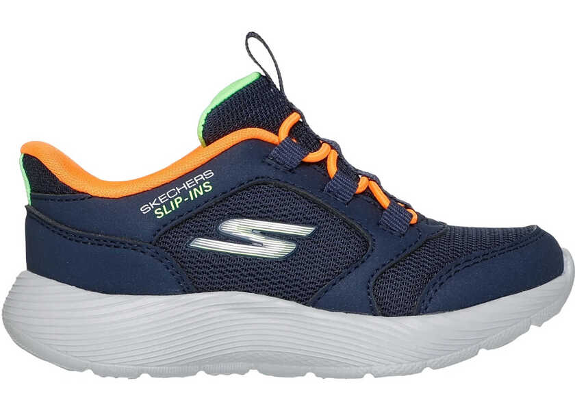 Sneakers SKECHERS Slip-ins Dyna-Lite - Turbo-Brisk Buddies NVY-ORNG Navy Baieti (BM 19702238) 2