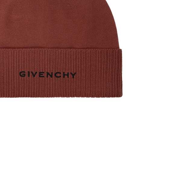 Palarii Givenchy Givenchy Wool Logo Hat Brown Barbati (BM 19702689) 3