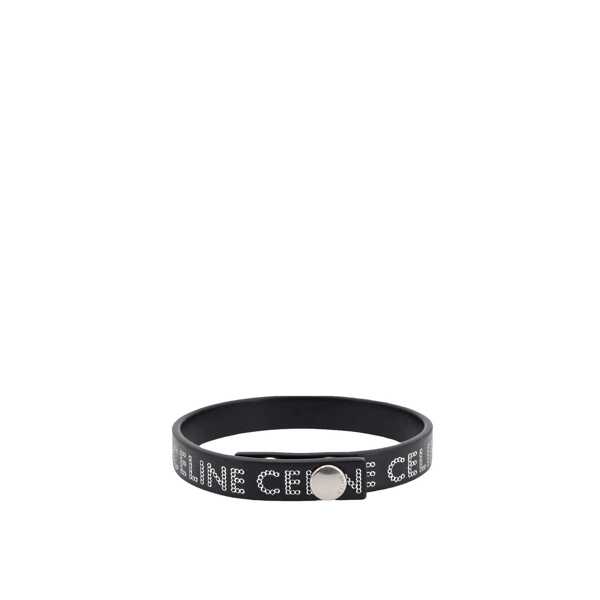 Bratari Cline Celine Leather Logo Bracelet Black Barbati (BM 19702737) 2