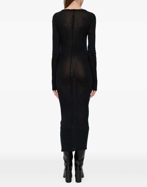 Rochii casual Rick Owens Long-Sleeved Midi Dress BLACK Femei (BM 19702931) 4