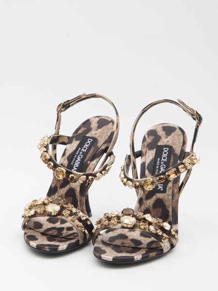 Sandale Dolce & Gabbana Animal Print Sandals BROWN Femei (BM 19703066) 2