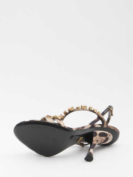 Sandale Dolce & Gabbana Animal Print Sandals BROWN Femei (BM 19703066) 4