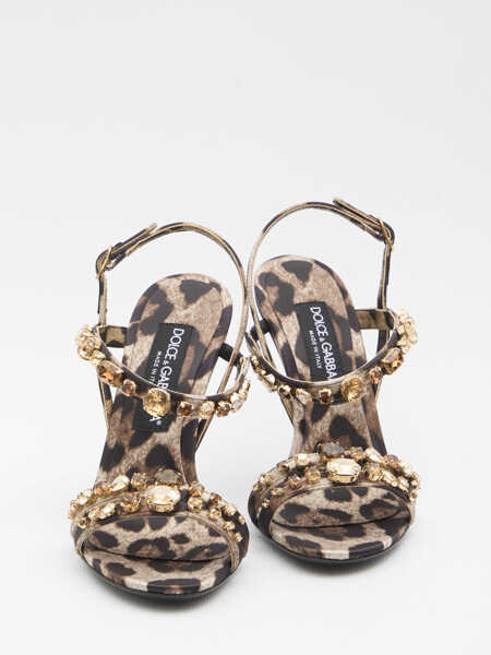 Sandale Dolce & Gabbana Animal Print Sandals BROWN Femei (BM 19703066) 5