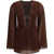 OSEREE Lumiere O-kaftan mini Dress CHOCOLATE
