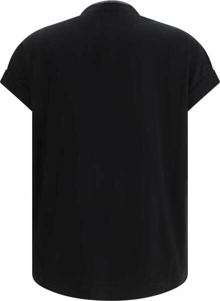 Tricouri Brunello Cucinelli T-Shirt with embellishments NERO Femei (BM 19703117) 2