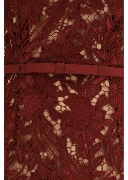 Rochii Self-Portrait Guipure lace midi Dress BURGUNDY Femei (BM 19703123) 3