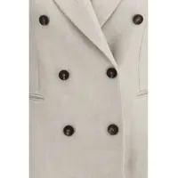 Sacouri Brunello Cucinelli Dama - Sacouri Brunello Cucinelli Button Herringbone Blazer BEIGE/PANAMA Femei (BM 19703126) - B-mall.ro