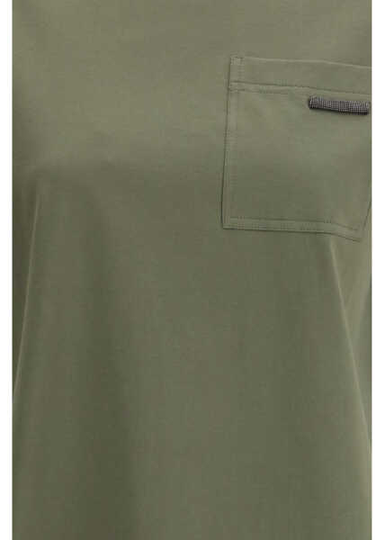 Tricouri Brunello Cucinelli Cotton T-shirt TEA LEAF Femei (BM 19703138) 3
