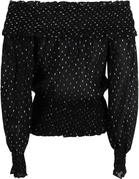 Topuri Self-Portrait Off-the-shoulder chiffon Top BLACK Femei (BM 19703150) 2