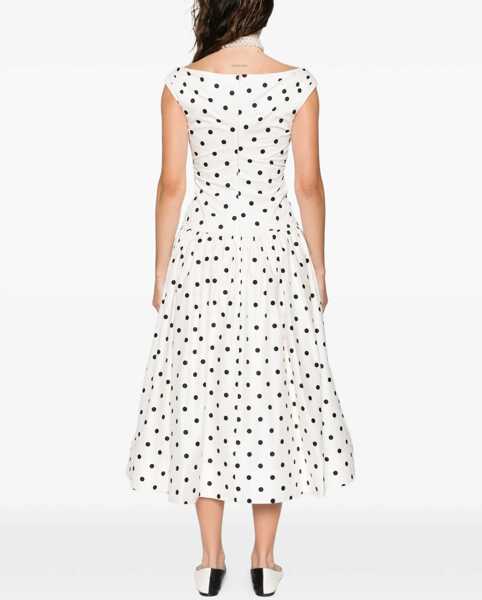 Rochii Self-Portrait Polka dot cotton midi Dress CREAM Femei (BM 19703153) 4