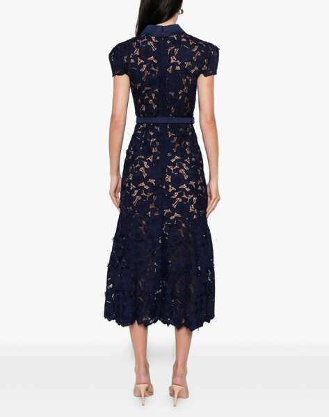 Rochii Self-Portrait Guipure lace midi Dress NAVY Femei (BM 19703216) 4