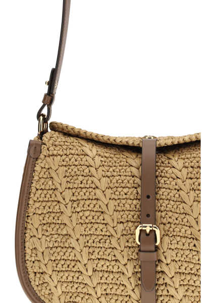 Genti de umar ETRO Raffia crochet Pony Shoulder Bag Y0412 Femei (BM 19703222) 4