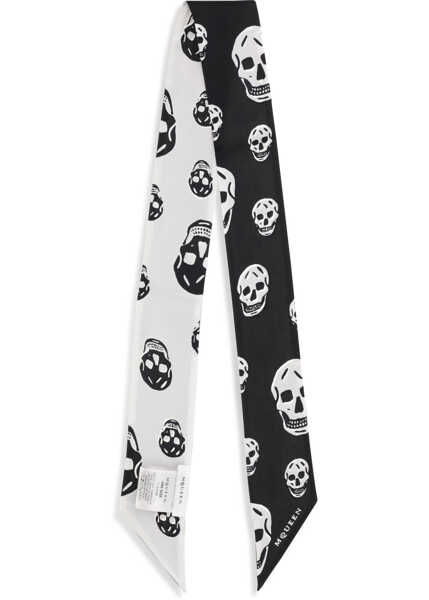 Esarfe Alexander McQueen Skull Ribbon Scarf BLACK/IVORY Femei (BM 19703267) 2