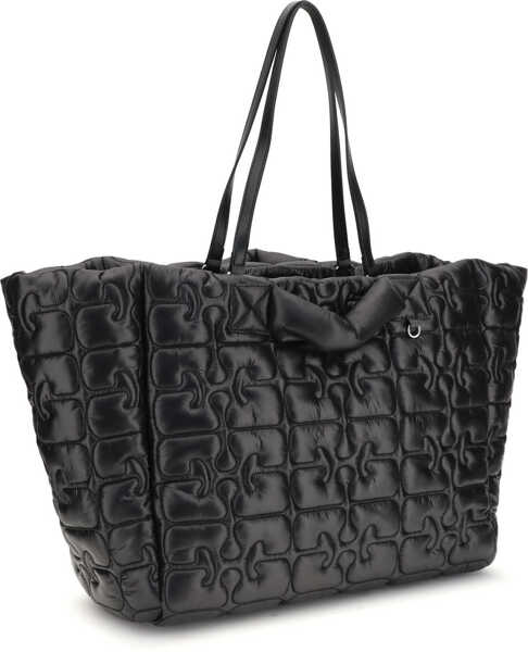 Genti de mana Ganni RE-TECH QUILTED TOTE BLACK Femei (BM 19703273) 2