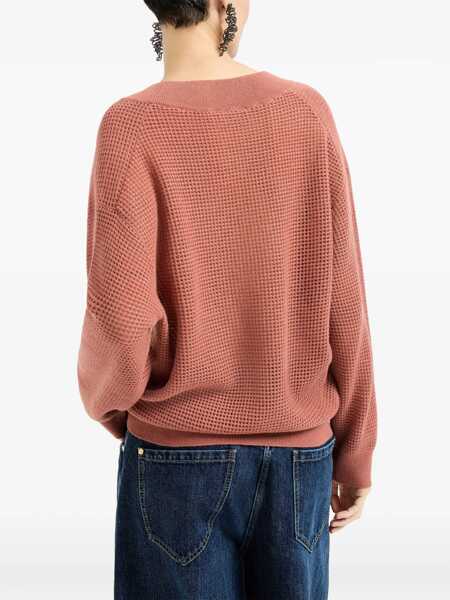 Pulovere Brunello Cucinelli Cashmere net Sweater ORANGE FLAMEOYSTER Femei (BM 19703294) 4