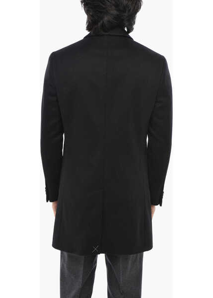 Paltoane CORNELIANI Cc Collection Virgin Wool Coat With Hidden Buttoning Black Barbati (BM 19703354) 2