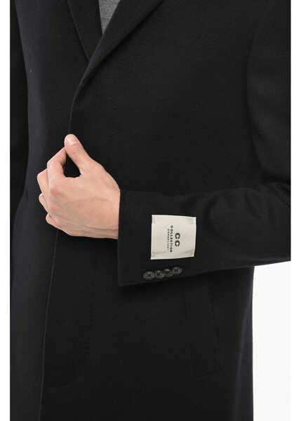 Paltoane CORNELIANI Cc Collection Virgin Wool Coat With Hidden Buttoning Black Barbati (BM 19703354) 3