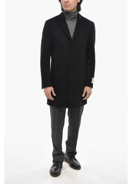 Paltoane CORNELIANI Cc Collection Virgin Wool Coat With Hidden Buttoning Black Barbati (BM 19703354) 4