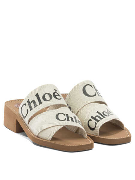 Sandale Chloe Woody heeled sandals White Femei (BM 19703367) 2