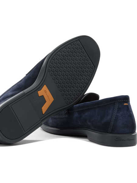 Mocasini Santoni Suede double buckle loafers Blue Barbati (BM 19703382) 5