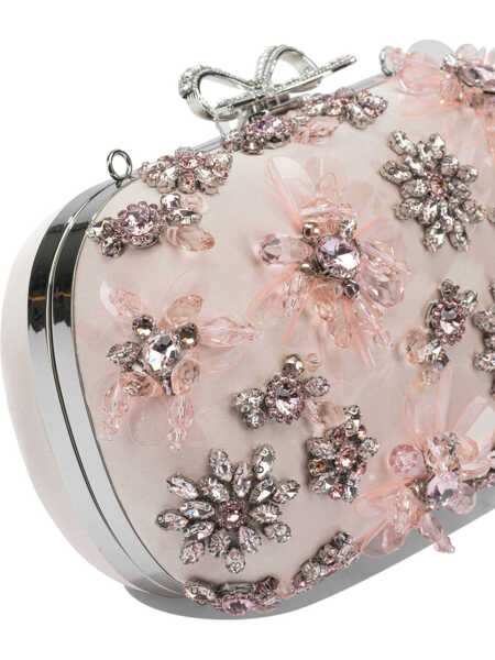 Genti plic Self-Portrait Satin floral clutch bag Pink Femei (BM 19703388) 4