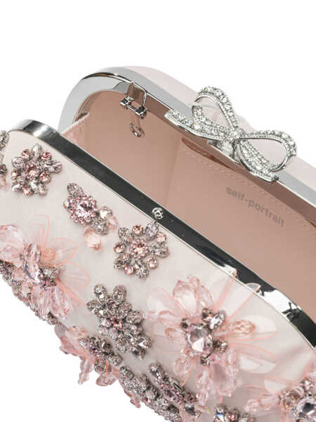 Genti plic Self-Portrait Satin floral clutch bag Pink Femei (BM 19703388) 5