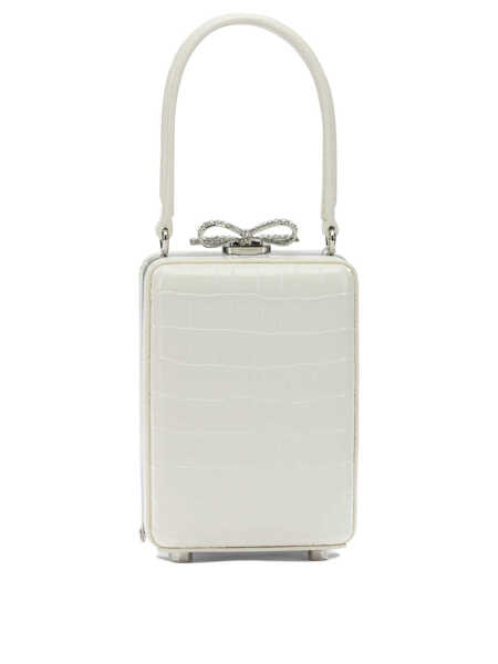 Genti de mana Self-Portrait Borsa a mano mini in pelle di coccordillo White Femei (BM 19703391) 3