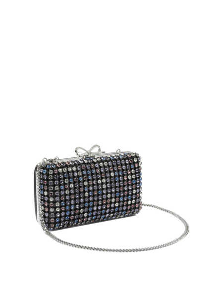 Genti plic Self-Portrait Multi-crystal knit clutch bag Black Femei (BM 19703403) 2