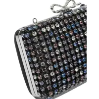 Genti plic Dama - Genti plic Self-Portrait Multi-crystal knit clutch bag Black Femei (BM 19703403) - B-mall.ro