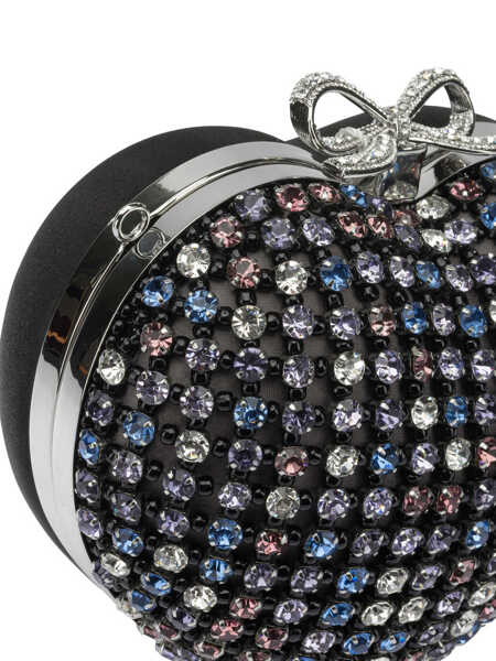 Genti plic Self-Portrait Heart clutch with crystals Black Femei (BM 19703409) 4