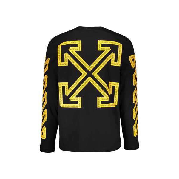 Tricouri Off-White OFF-WHITE Long-sleeve T-shirt Black Barbati (BM 19703613) 2