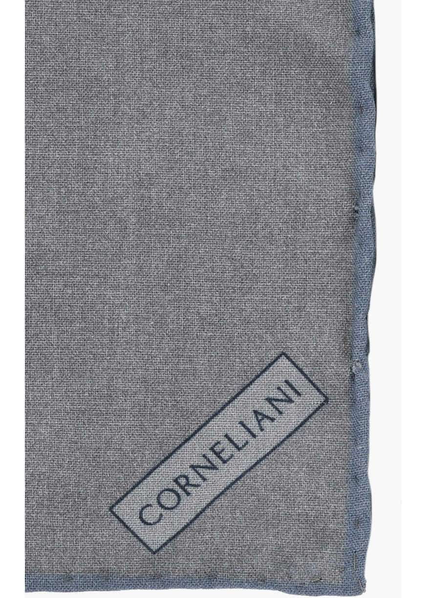 Esarfe CORNELIANI Two-Tone Wool Pocket Square Blue Barbati (BM 19703765) 2