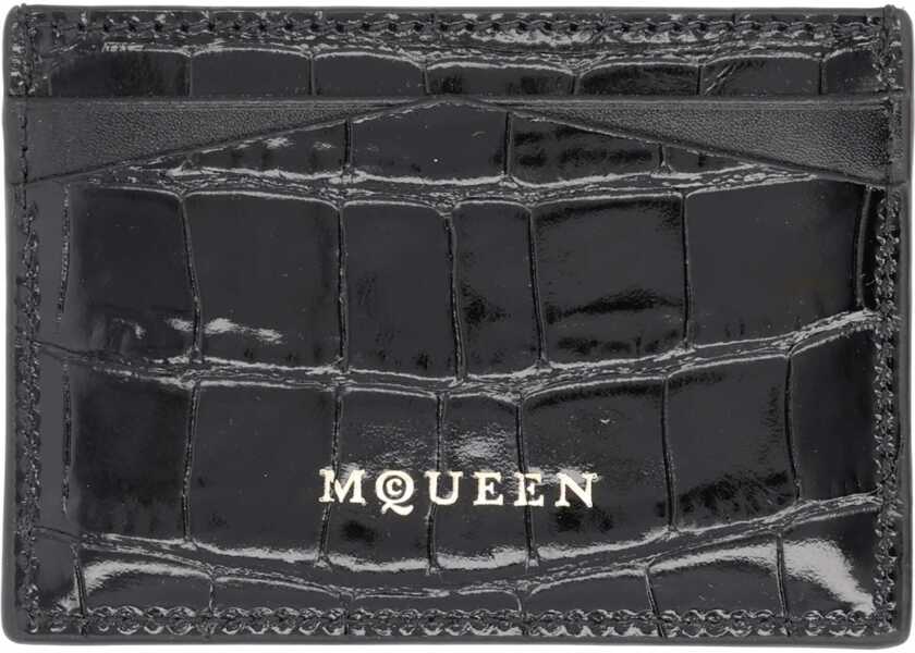 Portofele Alexander McQueen Leather Card Holder BLACK Femei (BM 19704275) 2