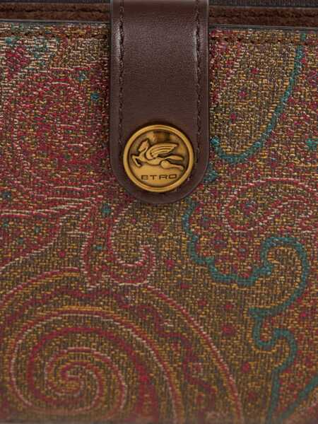 Portofele ETRO Arnica Shoulder Wallet BROWN Femei (BM 19704281) 5