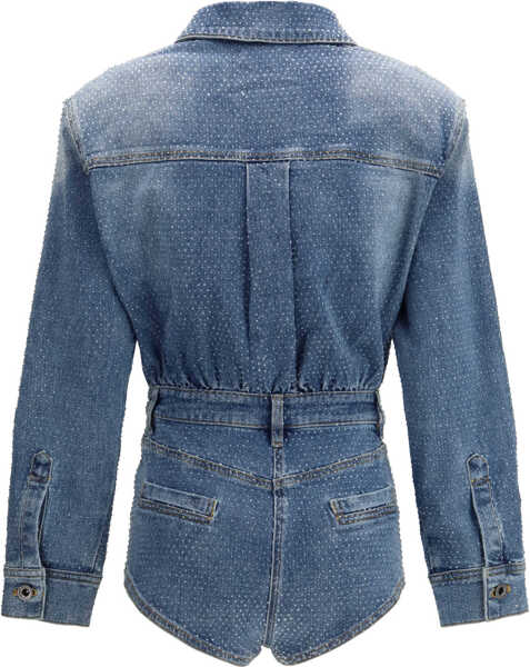 Salopete Self-Portrait Rhinestone denim Playsuit BLUE Femei (BM 19704533) 2