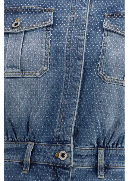 Salopete Self-Portrait Rhinestone denim Playsuit BLUE Femei (BM 19704533) 3