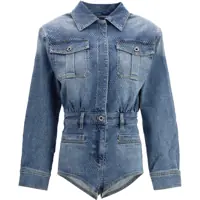 Salopete Rhinestone denim Playsuit Femei