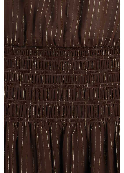 Rochii lungi Self-Portrait Georgette off shoulder maxi Dress BROWN Femei (BM 19704536) 3