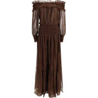 Rochii lungi Georgette off shoulder maxi Dress Femei